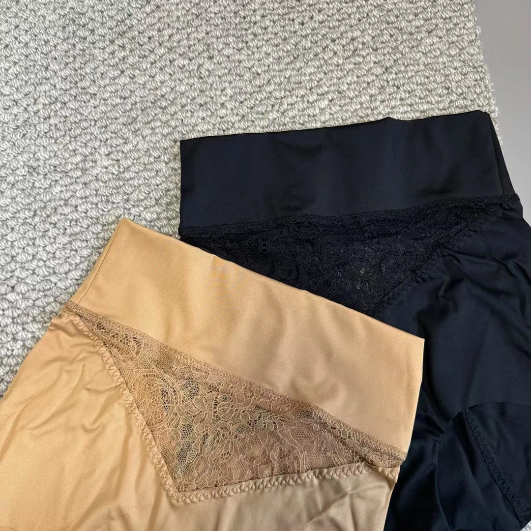 提臀收腹女士无痕包臀拼接蕾丝高腰裤