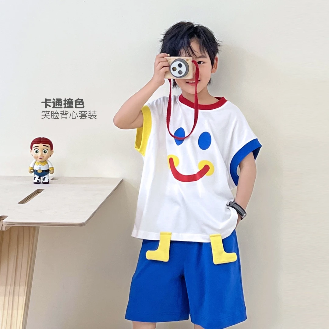 男童背心套装卡通可爱夏季儿童运动两件套夏装 5069750O5