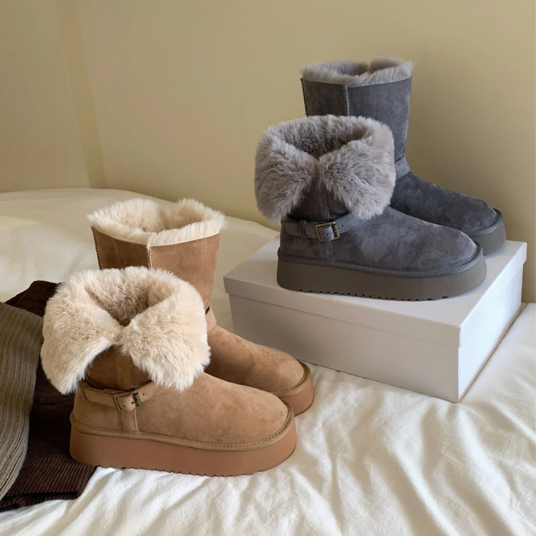 南风Chio2nd 雪地靴女款2025新款冬季厚底毛保暖