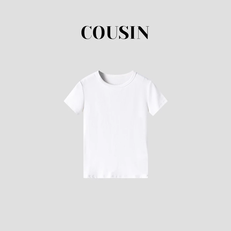 夏季新款女款时尚纯色百搭圆领短袖-5013