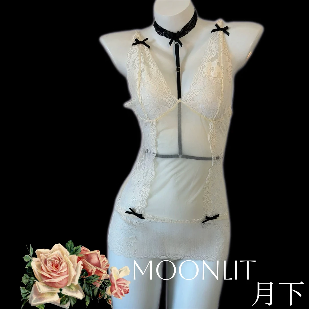 [Moonlit]高阶尤物｜纯欲蕾丝网纱法式高级感御姐包臀睡裙