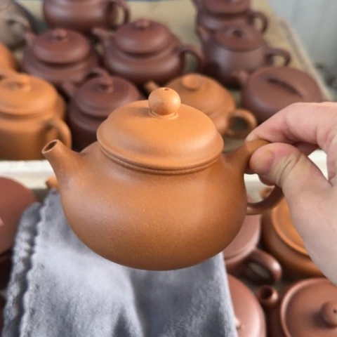 紫砂茶壶黄降坡泥220cc