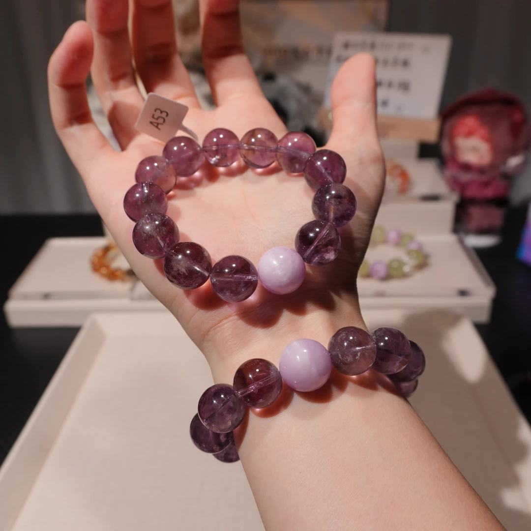 紫水晶 紫锂辉 15咪点位 发一串 A53
