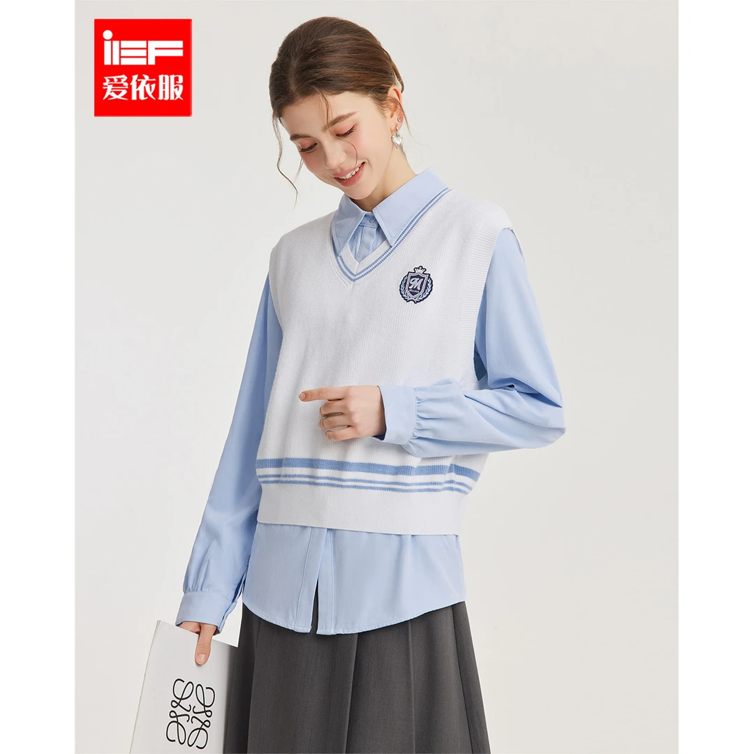 IEF/爱依服2025春季新款韩版学院风减龄休闲高个子百搭两件套上衣