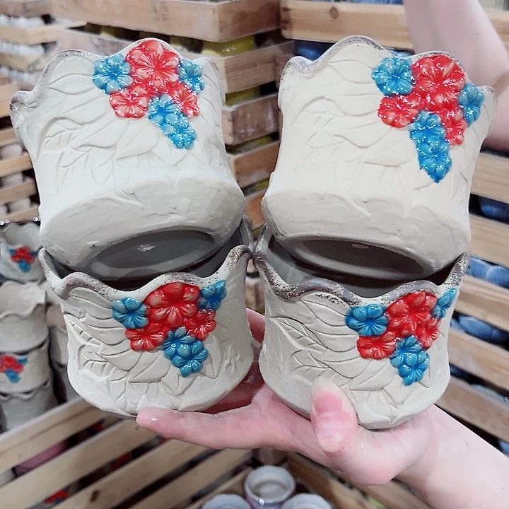 有孔.凑单10元陶瓷花盆发货！