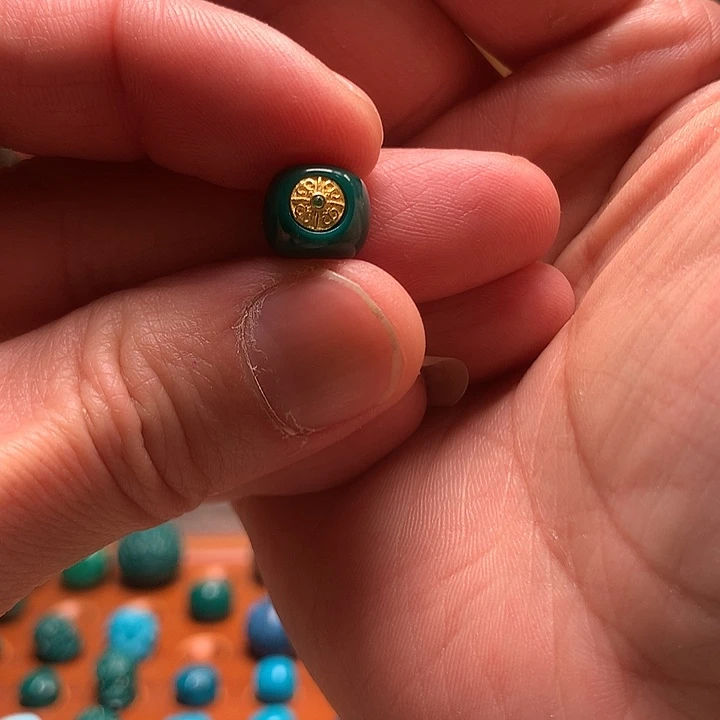 琉璃颈饰陆**享地狱色10mm老行