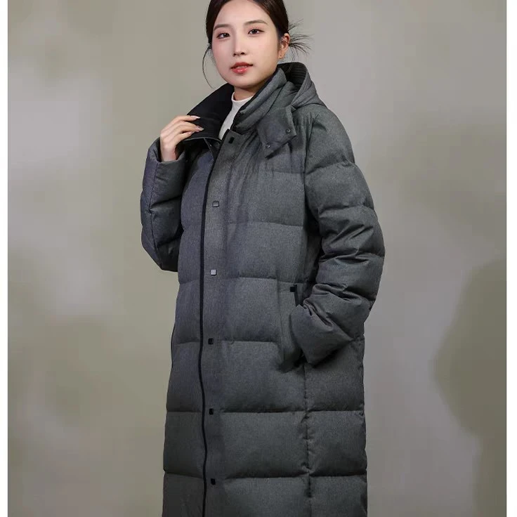 高级感气质男女同款长款鹅绒服外套保暖时尚简约百搭