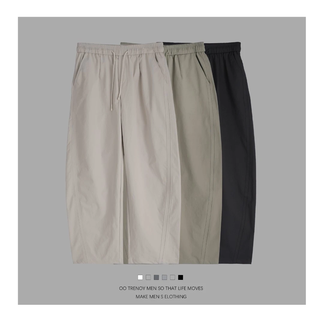 凉感冰皮速干透气春夏简约舒适显瘦高级透气直筒休闲裤5818