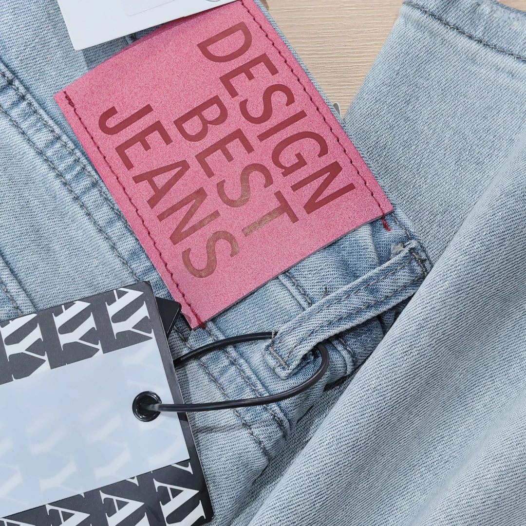 6300-9高腰休闲风直筒裤女极简风牛仔裤复古时尚印花韩版