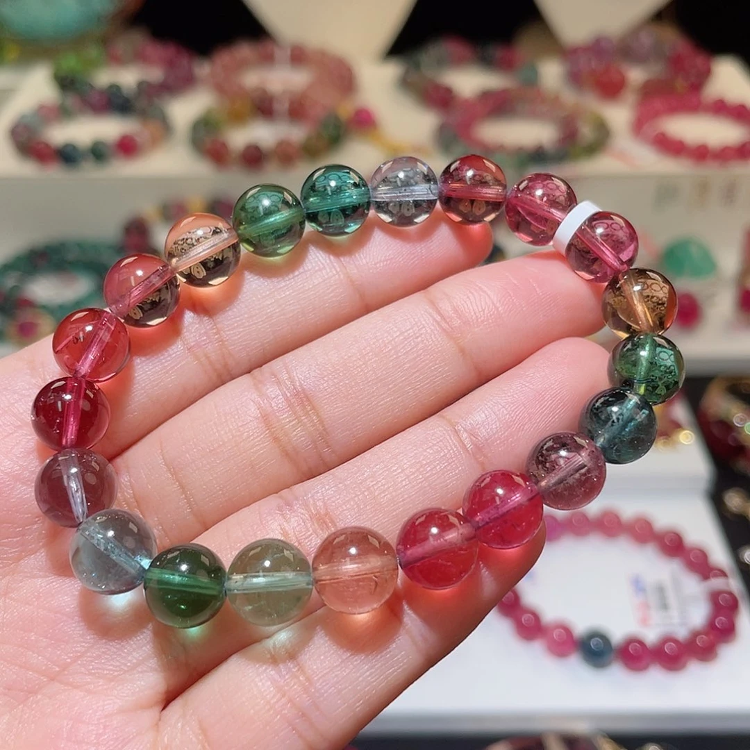 碧玺手链未镶嵌 9+mm 冰透高净体