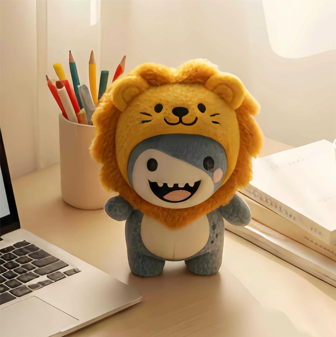 莎头周边小鲨鱼薯条派毛绒玩偶公仔可爱肥肥鲨包包挂件生日送礼物