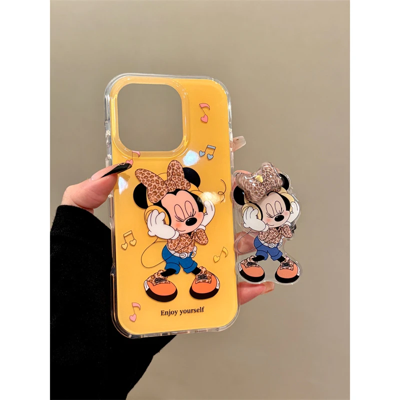 适用苹果iphone16promax潮牌豹纹15pro韩系创意14ins支架13手机壳