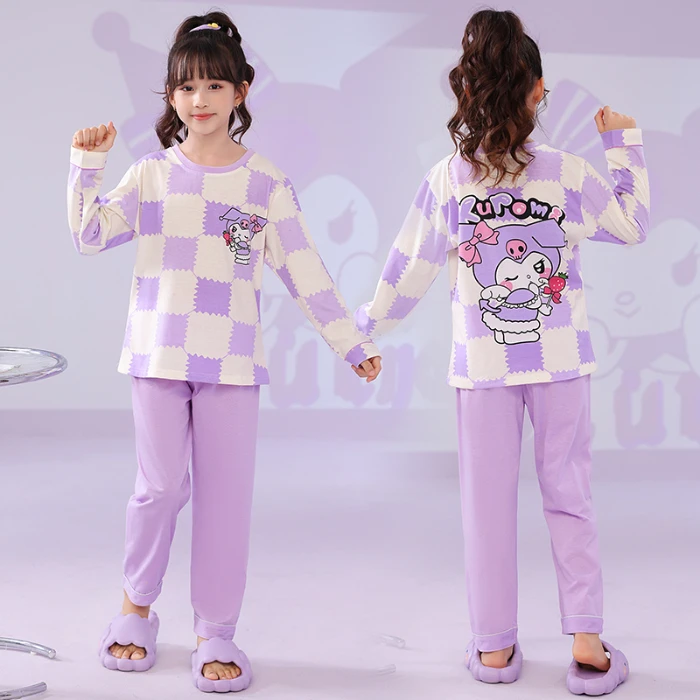 儿童睡衣女孩春秋季薄款纯棉家居服2025新款女童长袖大童套装宝宝