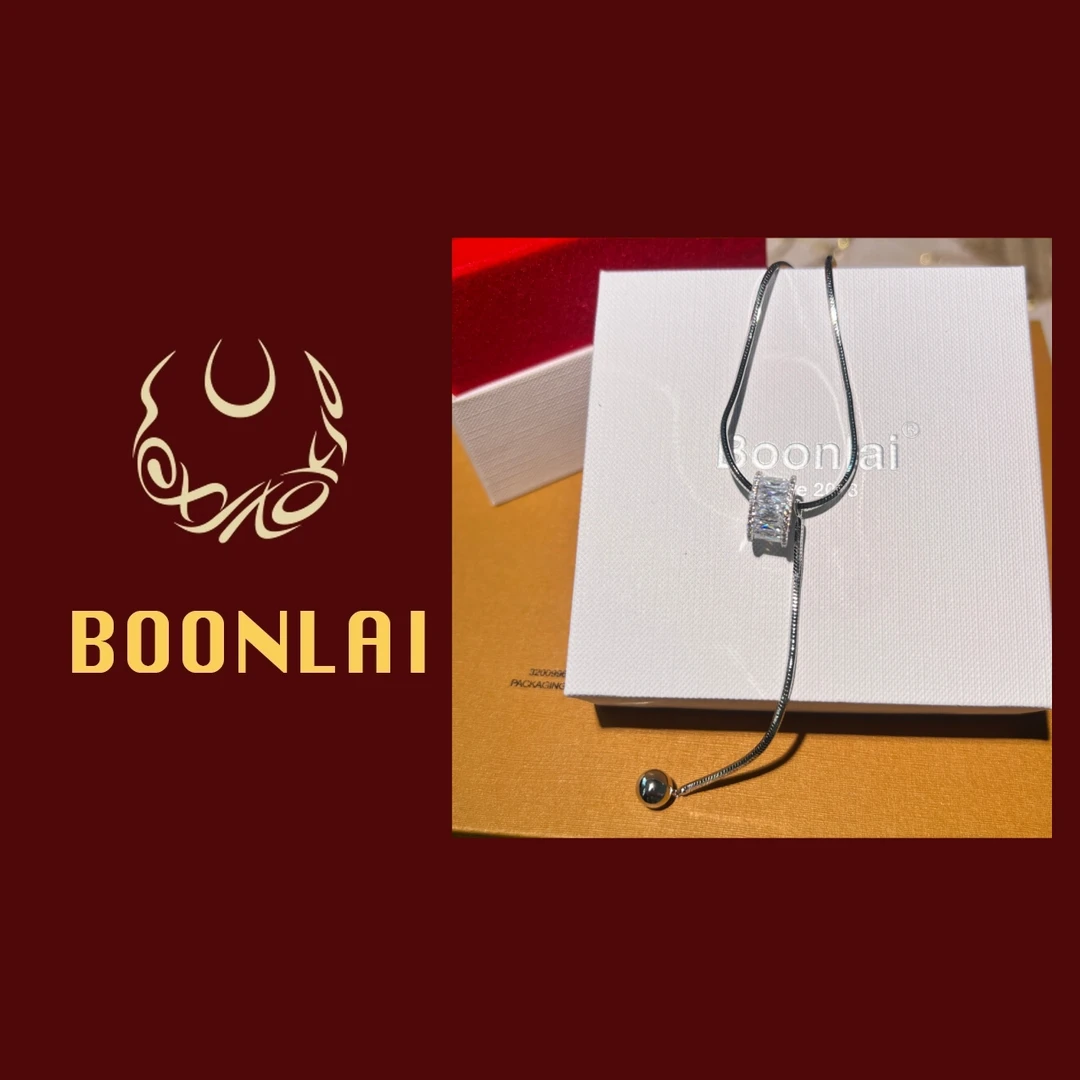 铜合金项链 Boonlai 金属立体蛇骨锆石圆环项链4146