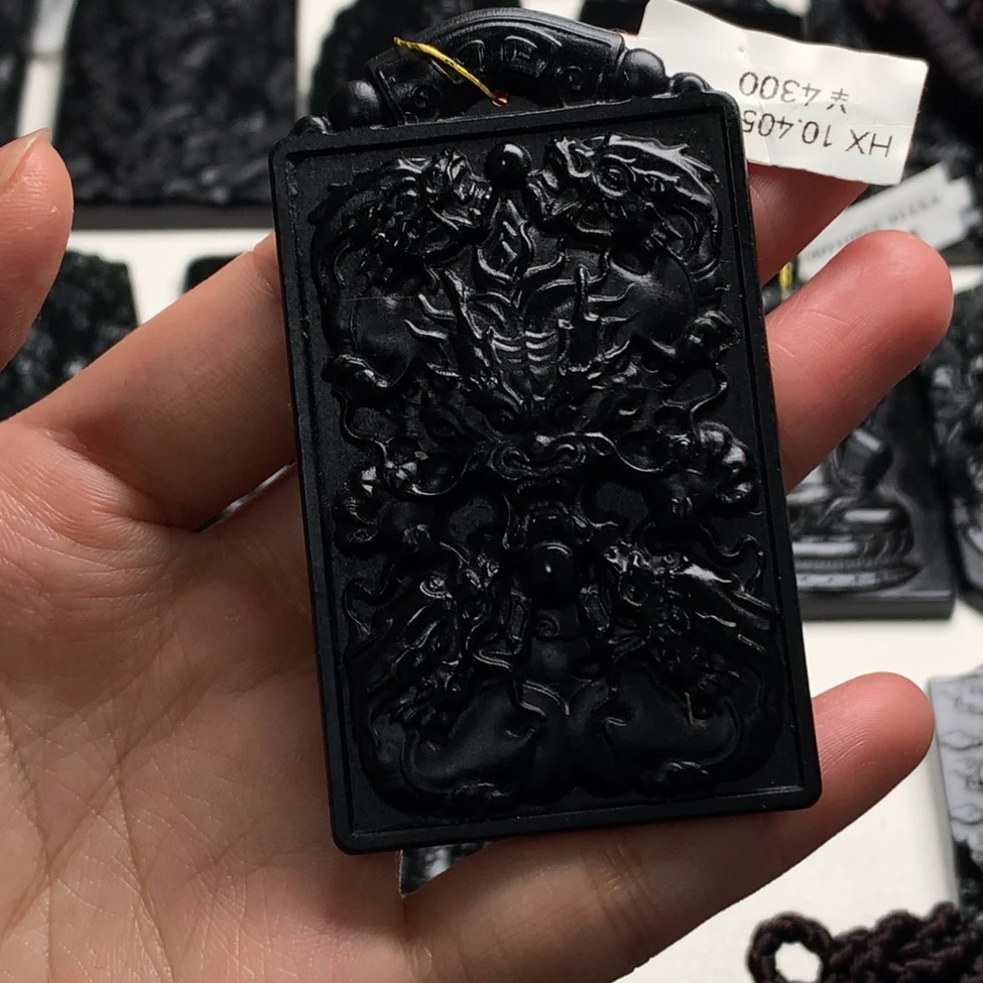 天然缅甸a货钢琴黑挂件