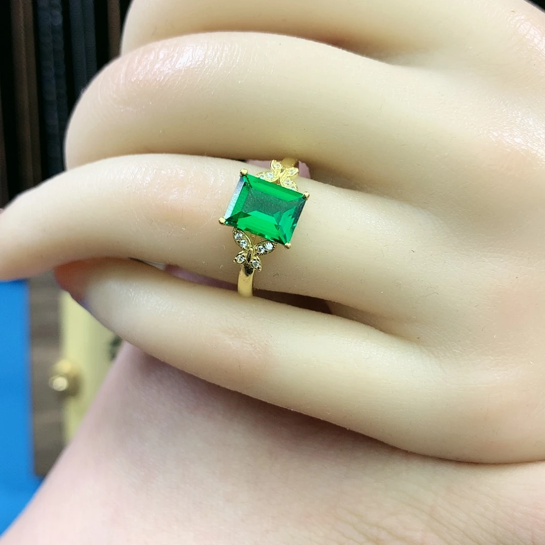 透辉石戒指银S925镶嵌