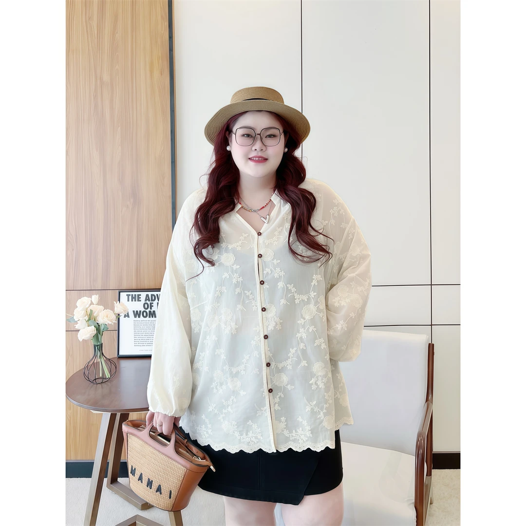 断码捡漏X京都雅韵 / 宽松优雅显瘦新中式衬衫4297花契大码胖mm