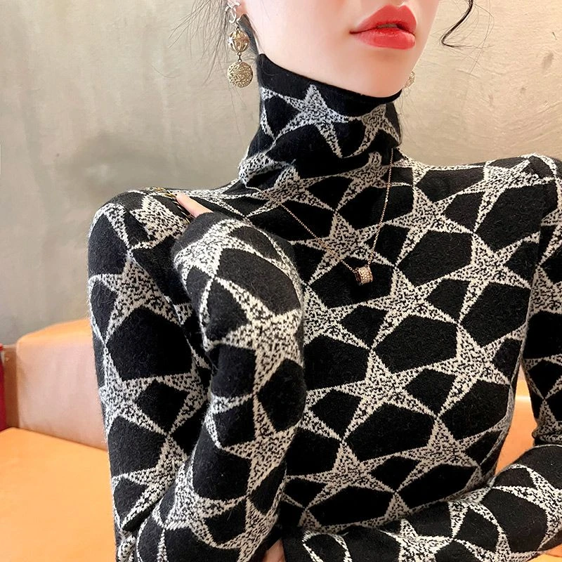 高领毛衣秋冬女款2025新款修身上衣显瘦堆堆领打底衫内搭洋气女装