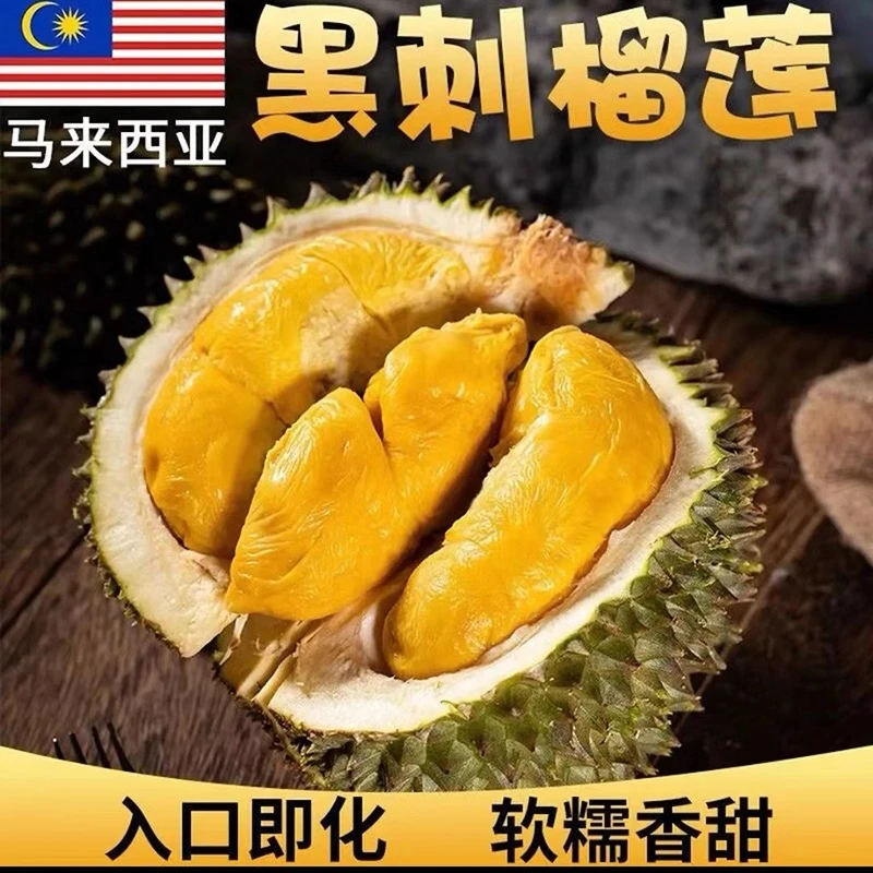 【整箱马来西亚D200黑刺榴莲】液氮冷冻新鲜水果带壳进口树熟顺丰