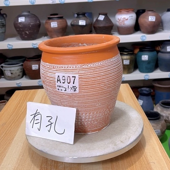 红陶手工制作工艺花盆