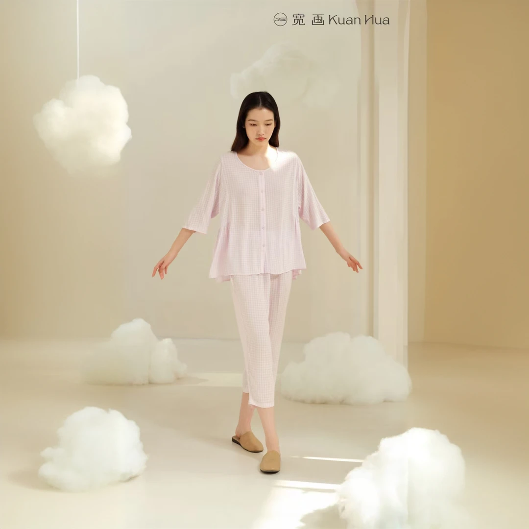 福利款宽画春日的清晨系列女士家居服91820夏季