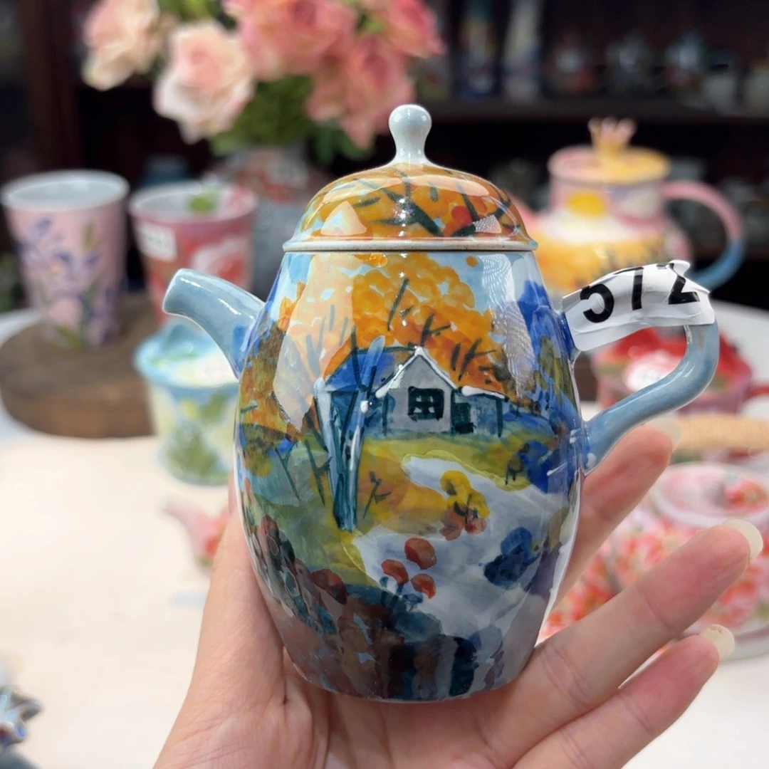 景德镇手绘高温釉下彩陶瓷茶具