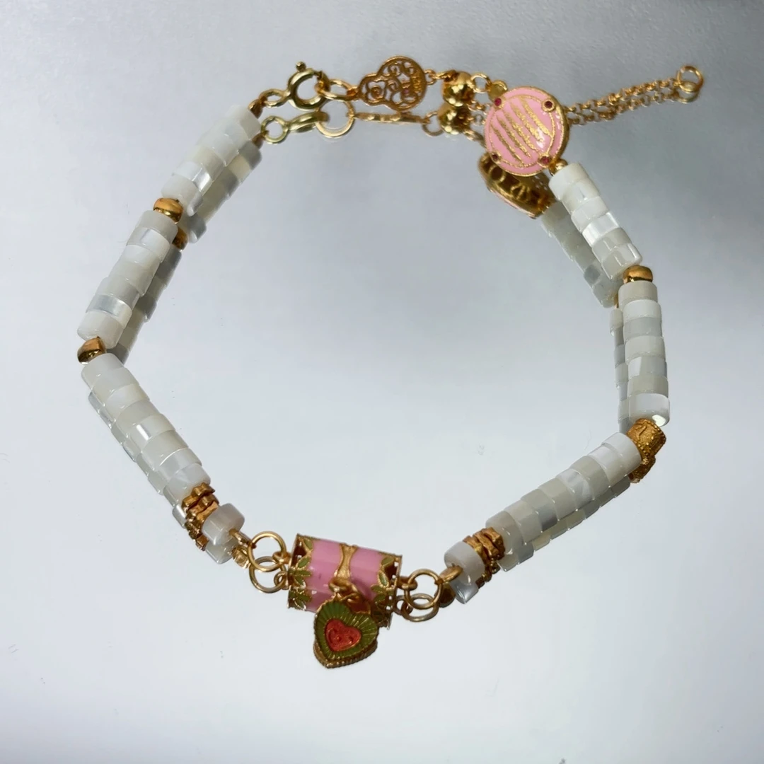 五条爱心白贝手链【十三】