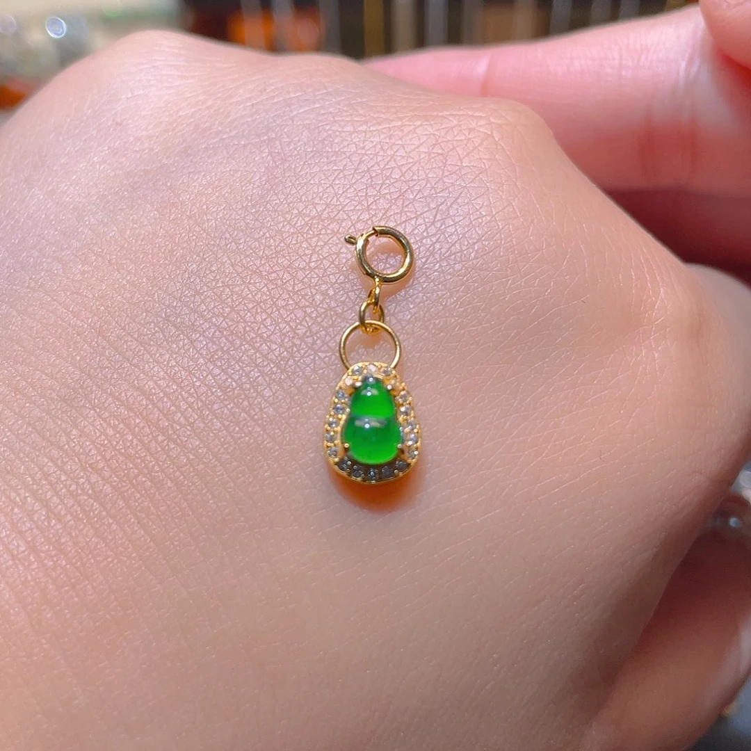 翡翠银S925镶嵌吊坠(不含链)