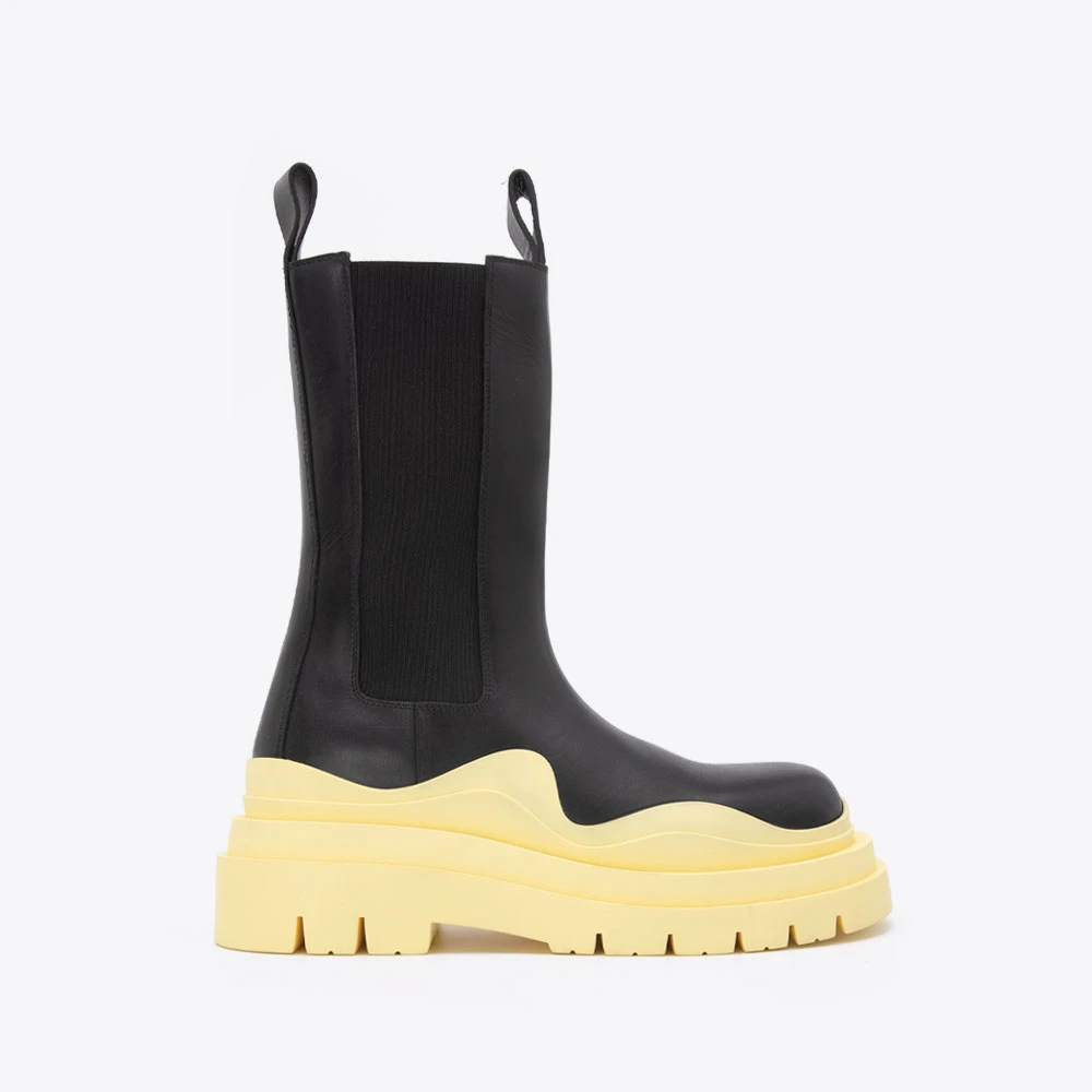 BOTTEGA VENETA葆蝶家BV厚底增高拼色女靴子皮靴630297VBS501335