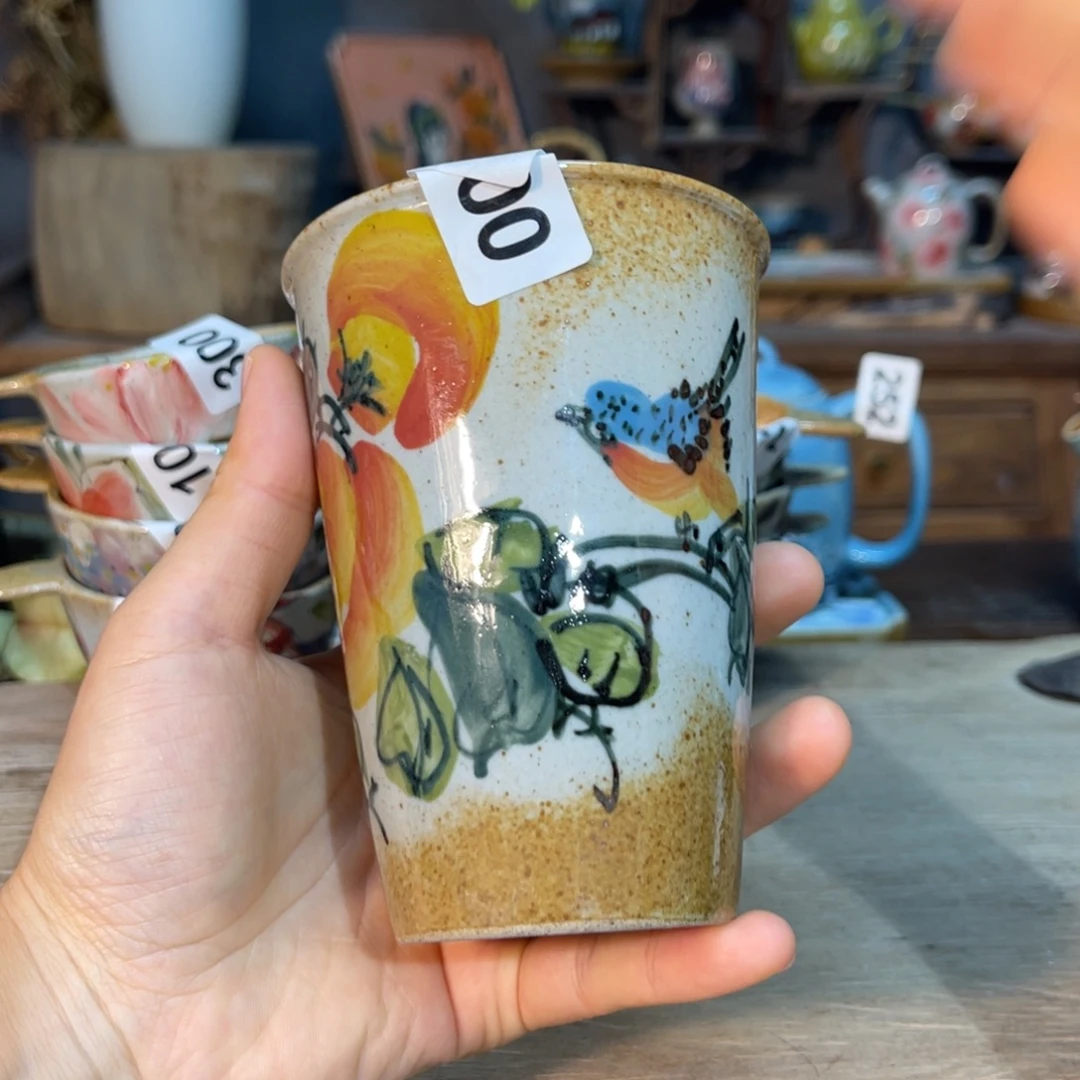 壶素浅陶瓷手工手绘
