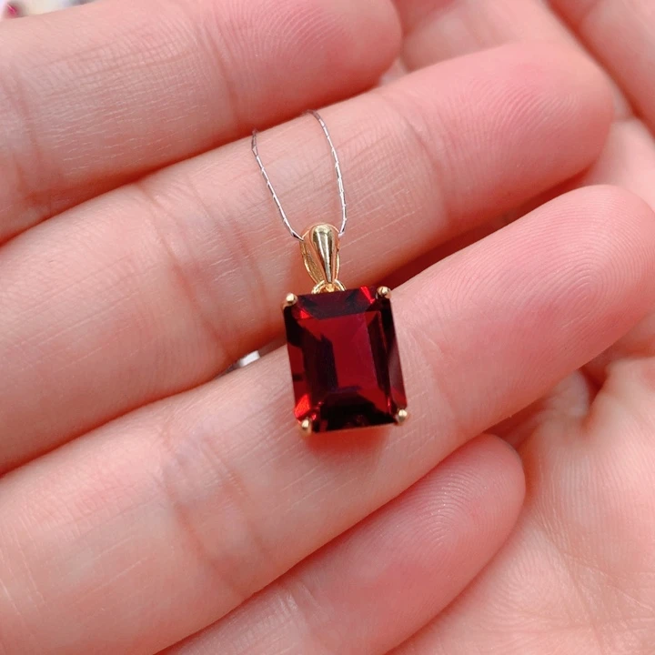 石榴石吊坠(不含链)银S925镶嵌?*?