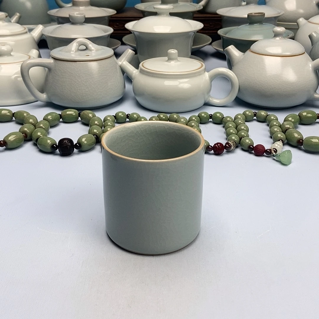 杯米白釉直桶杯原矿原釉原产地