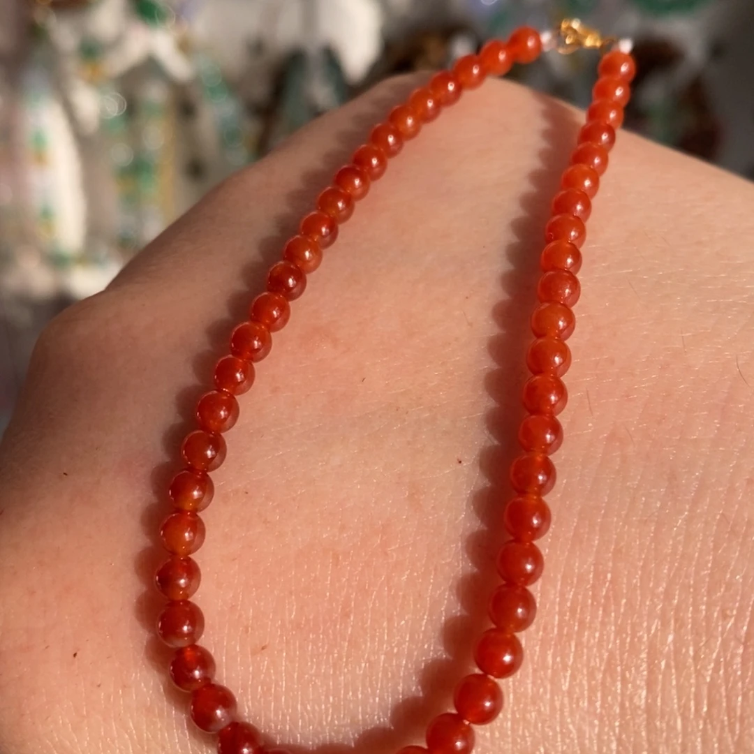 翡翠未镶嵌手链天然红