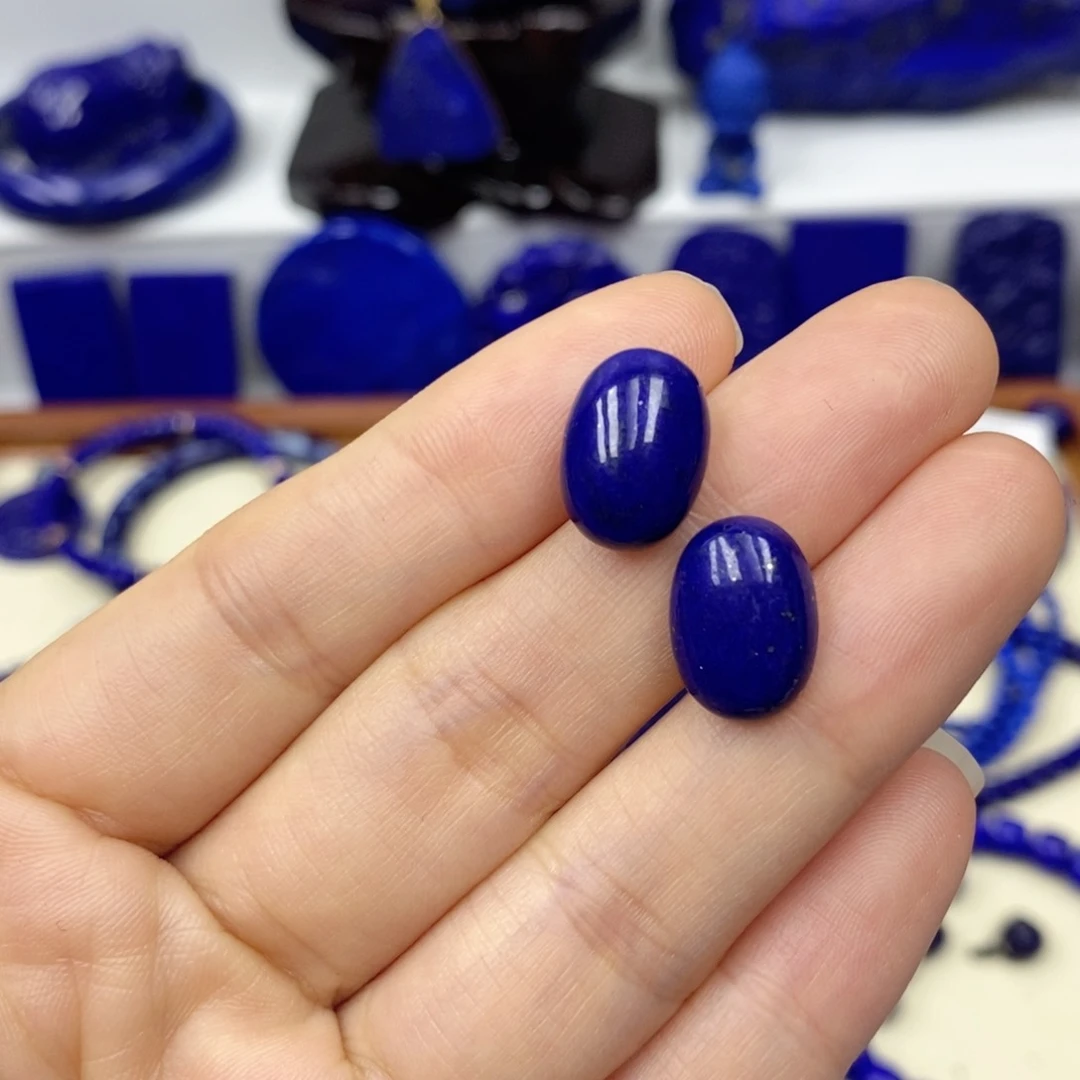 青金石耳饰未镶嵌