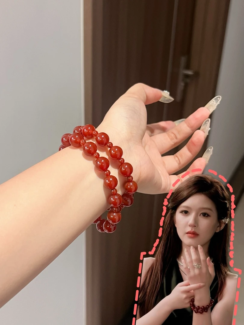 【许我耀眼】许妍同款玛瑙双圈手串