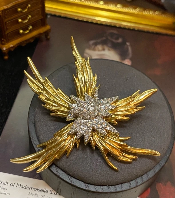 黄铜胸针 原创独家黄铜小众火焰胸针项链耳钉套装