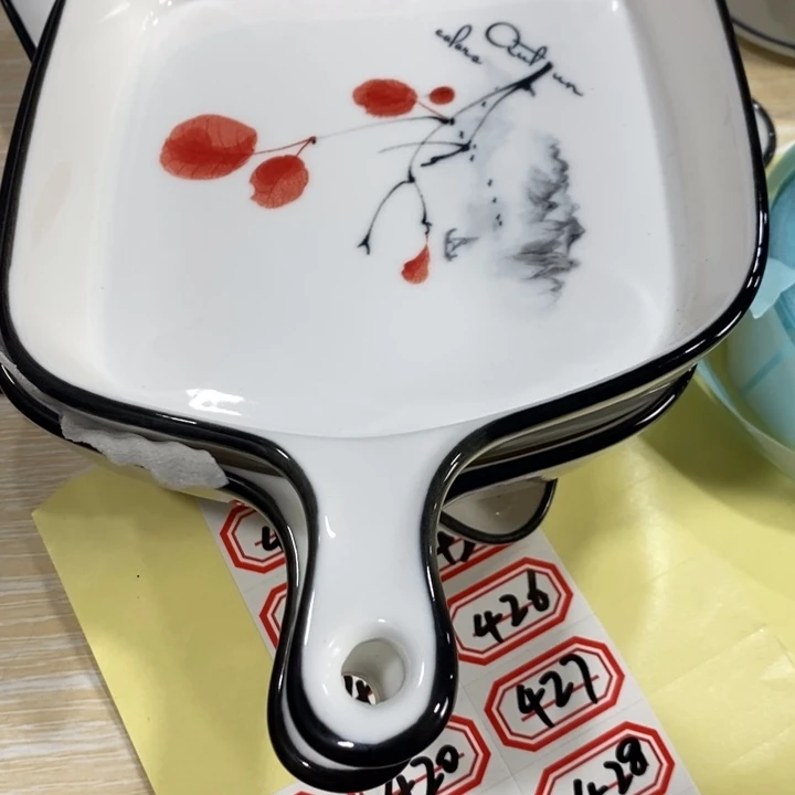 生***妃陶摆件430号3个装两手抓盘一个星形盘