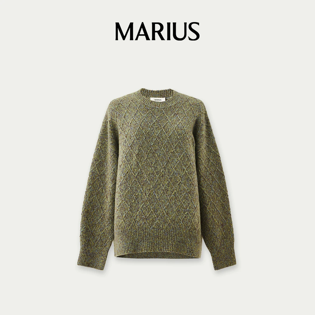 MARIUS-M-‘抹茶套’经典松微落肩版保暖毛衫套