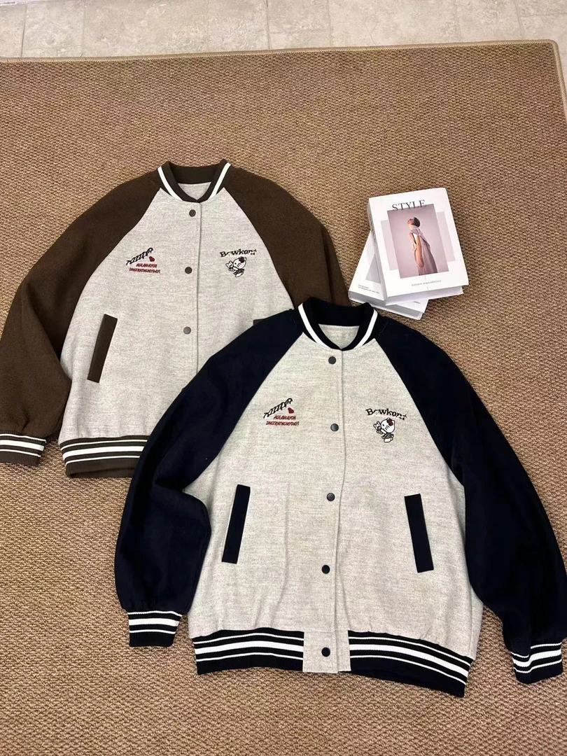 【羊毛外套】秋装外套2025新款洋气休闲棒球服时尚开衫扣子长袖上衣