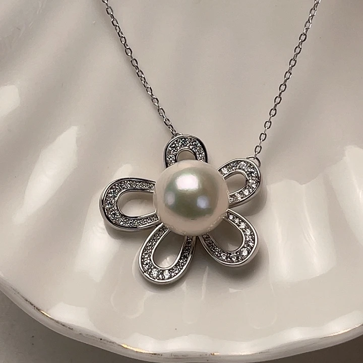 淡水珍珠颈饰银S925镶嵌P****