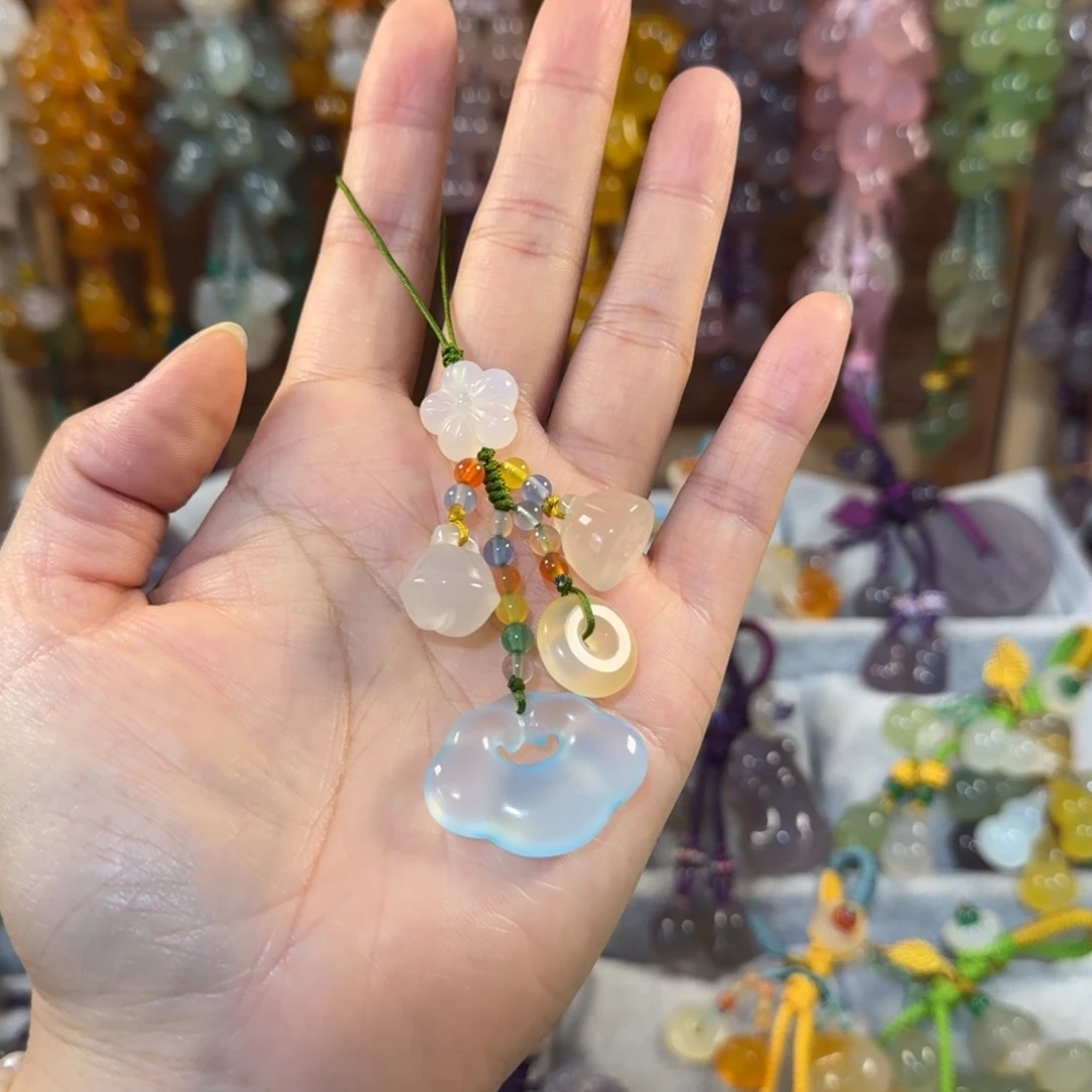 稳***福玛瑙/玉髓手机挂件未镶嵌