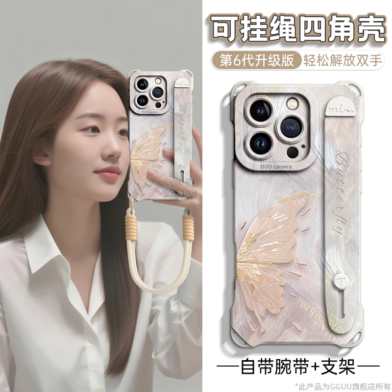 适用iPhone16手机壳苹果16promax斜挎2025新款16pro可背带15