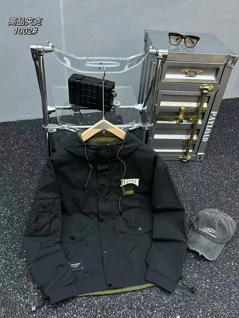 男士连帽飞行夹克春秋休闲百搭防风运动外套潮流工装风衣