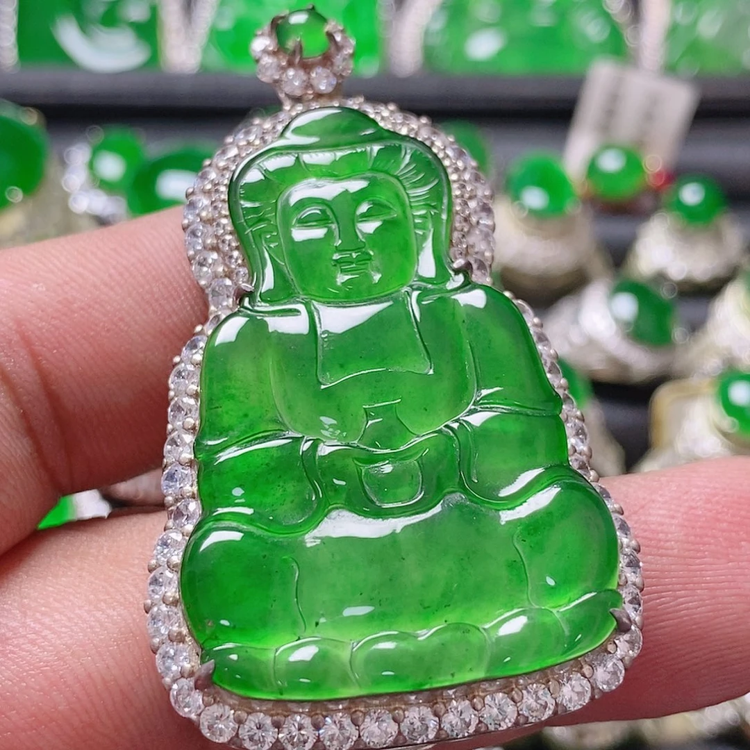 翡翠银S925镶嵌颈饰