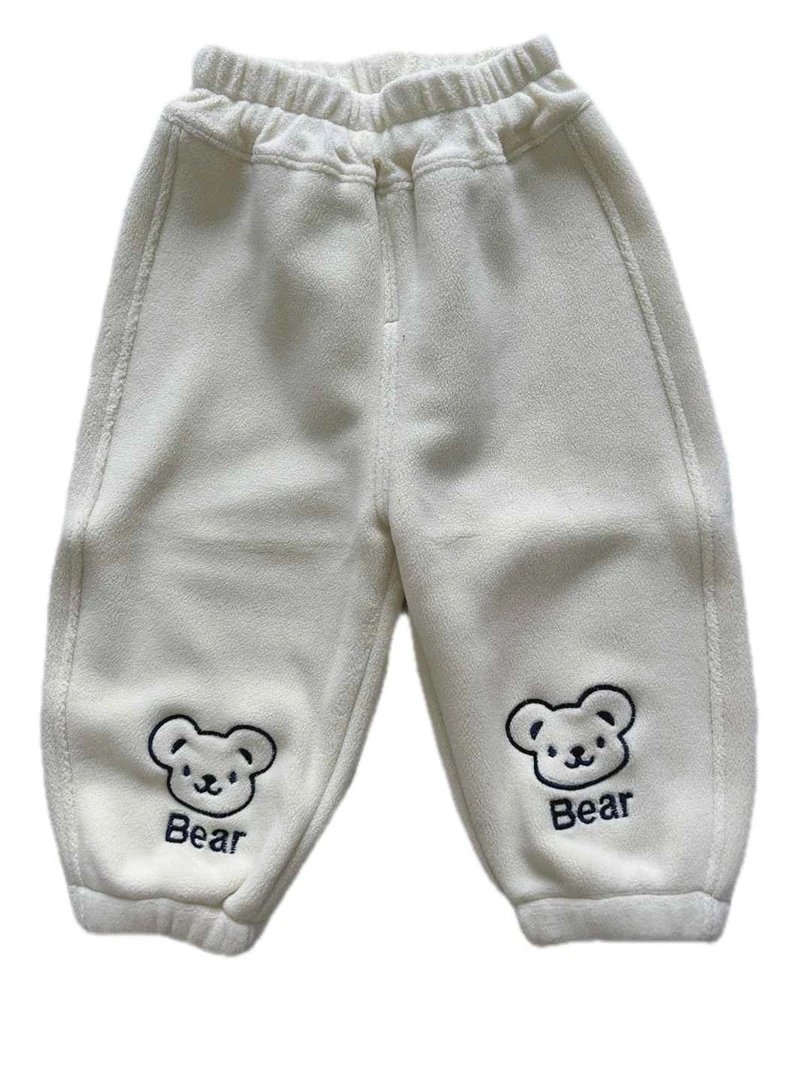 儿童宝宝小童卡通秋冬季双面暖暖绒加绒加厚保暖外穿裤子休闲裤