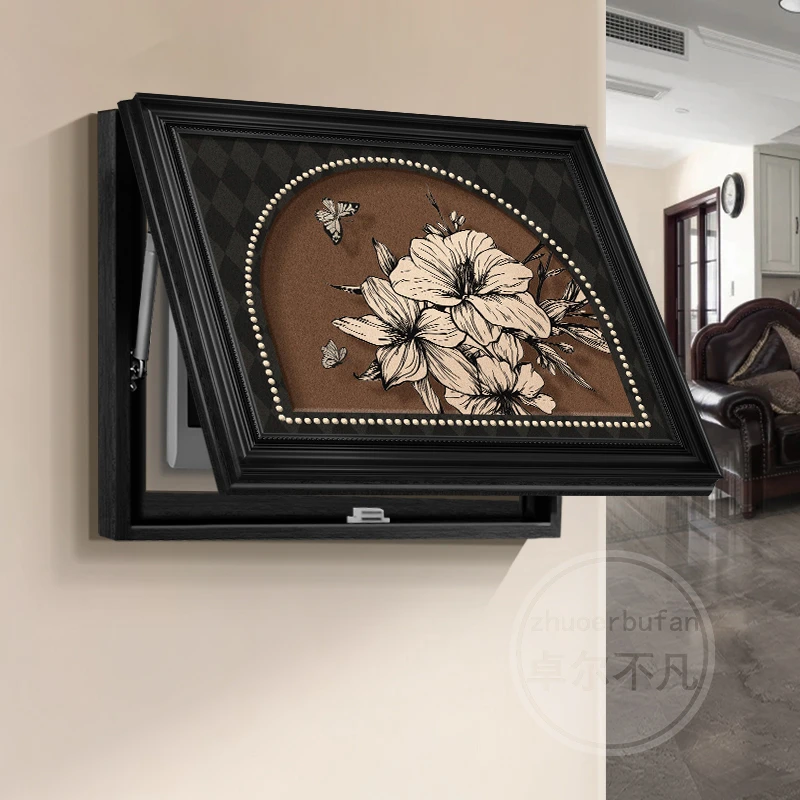 美式复古花卉电表箱装饰画客厅强弱配电箱遮挡中古风总开关盒挂画