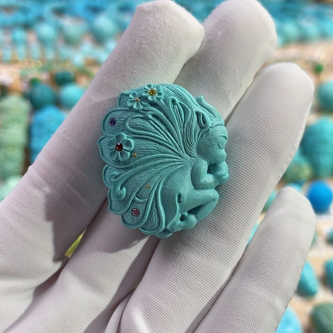 未镶嵌绿松石珠宝奇石