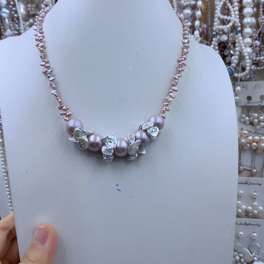 梅***梅银S925镶嵌项链耳饰淡水珍珠