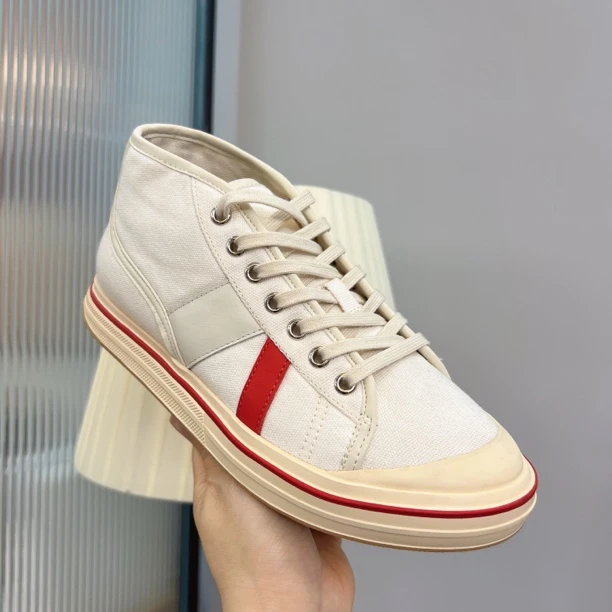 高帮新款-BV-帆布拼接真皮欧货夏季时尚百搭女鞋休闲运动经典潮鞋