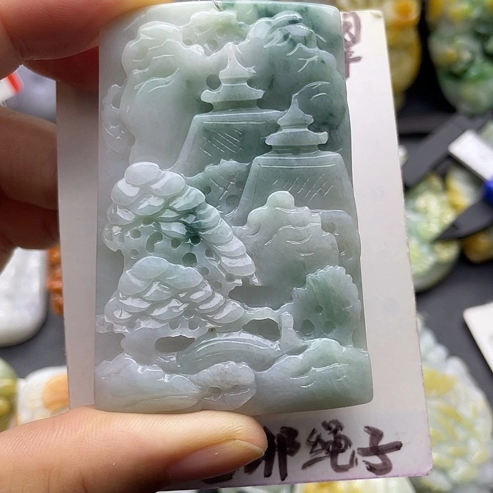 颈饰未镶嵌翡翠天然翡翠